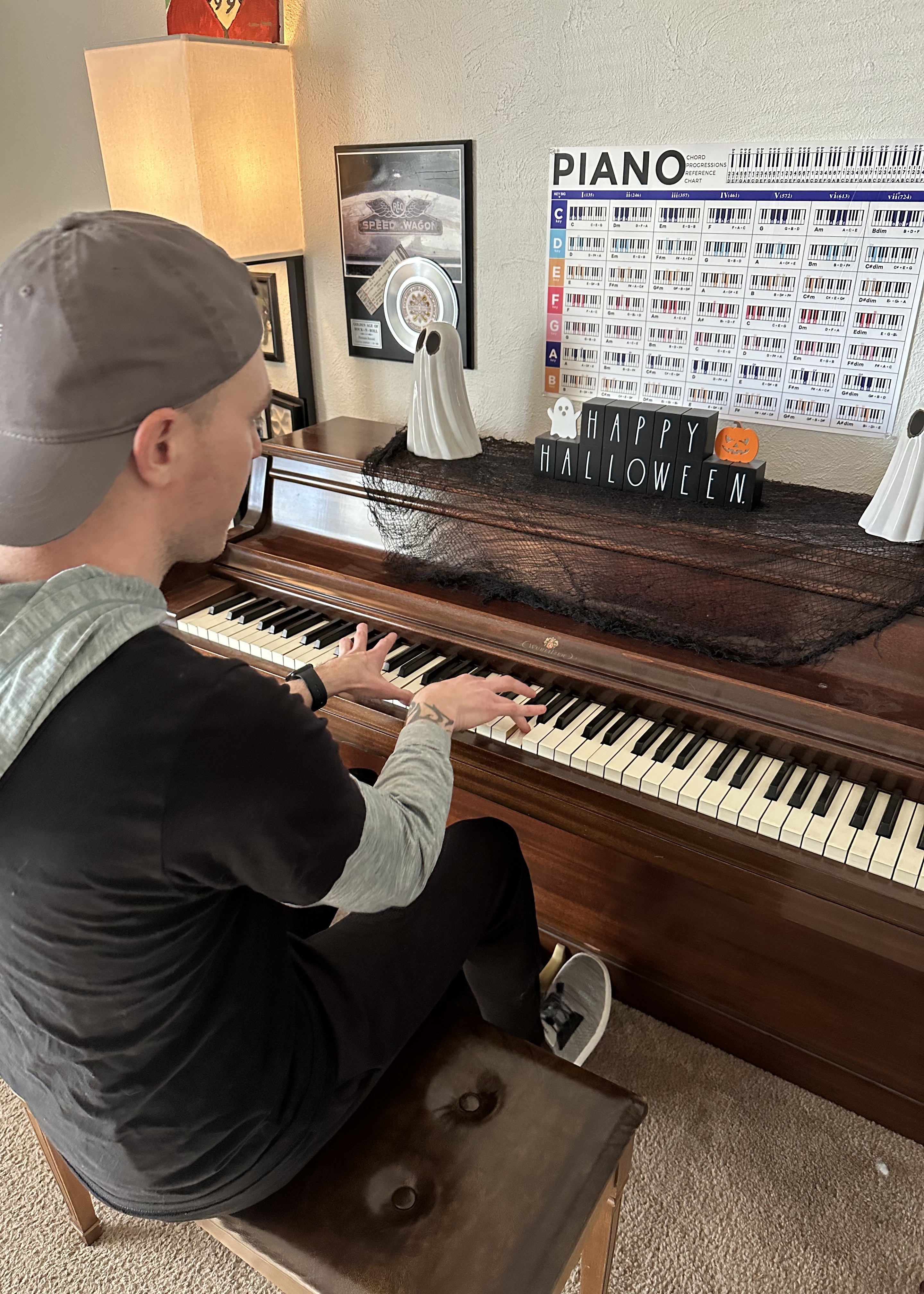 Me playing piano, working on building my 'Elton Joe' persona...