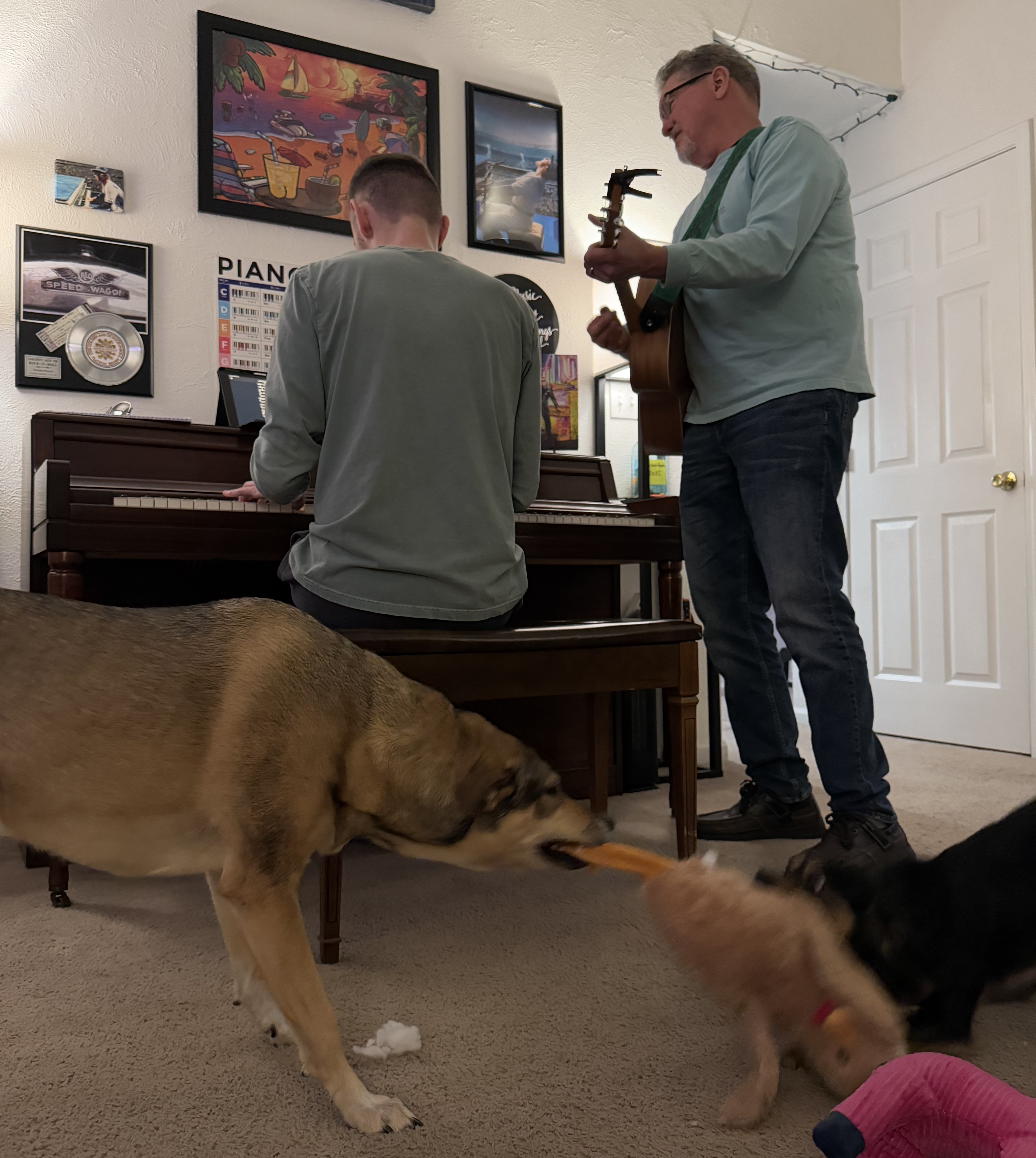 I get my musical talent from my dad, and we love to jam out together!